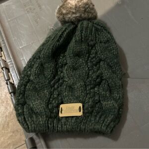 Green Knit Pom-Pom Hat